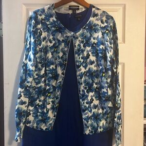 Blue lands End  Floral Women’s cardigan l
